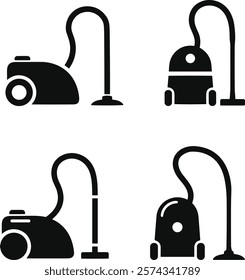 Vacuum cleaner set vector illustration. Hoover icon. Cleaning machine