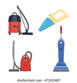 vacuum cleaner set vector illustration isolated on a white background