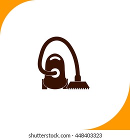 Vacuum cleaner sign. Brown icon on white background