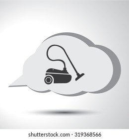 Vacuum cleaner sign flat icon