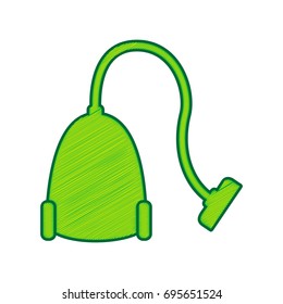 Vacuum Cleaner sign. Vector. Lemon scribble icon on white background. Isolated