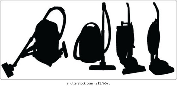 vacuum cleaner silhouette collection vector