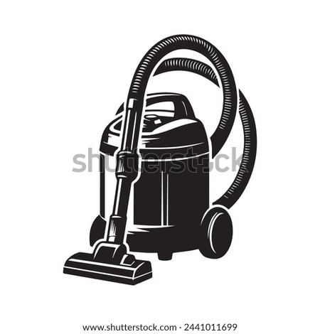 Vacuum Cleaner Silhouette - Essential Cleaning Equipment Icon on White Background
