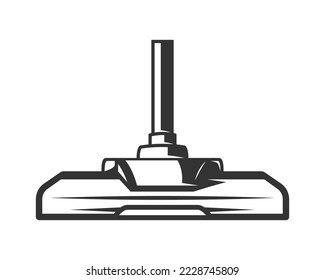 Silhouette limpiadora de vacío aislada sobre fondo blanco. Concepto de limpieza. Ilustración del vector