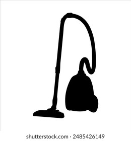 Vacuum cleaner silhouette on white background. Vacuum cleaner icon sign vector illustration design.