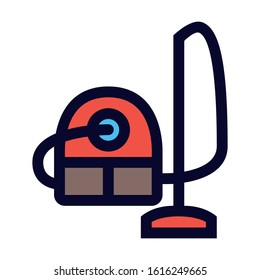 Vacuum Cleaner. Simple Vector Color Icon.