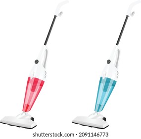 Staubsauger, kleine elektrische Maschinen, Reinigungsmittel, Vektorgrafik 