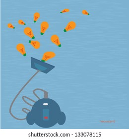 vacuum cleaner sucking idea,vector,eps10
