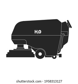 Vacuum cleaner vector black icon. Vector illustration robot carpet on white background. Isolated black illustration icon of vacuum cleaner .