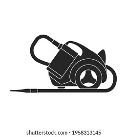 Vacuum cleaner vector black icon. Vector illustration robot carpet on white background. Isolated black illustration icon of vacuum cleaner .