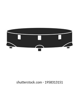 Vacuum cleaner vector black icon. Vector illustration robot carpet on white background. Isolated black illustration icon of vacuum cleaner .