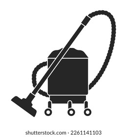 Vacuum cleaner vector black icon. Vector illustration electric vacuum on white background. Isolated black illustration icon of cleaner.