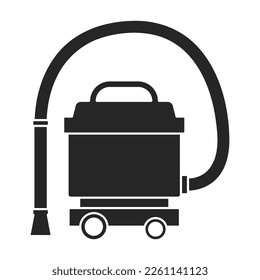 Vacuum cleaner vector black icon. Vector illustration electric vacuum on white background. Isolated black illustration icon of cleaner.