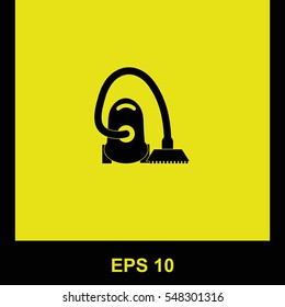 Vacuum cleaner vector black icon. Isolated illustration. Business picture.