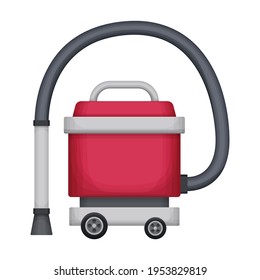 Vacuum cleaner vector cartoon icon. Vector illustration electric vacuum on white background. Isolated cartoon illustration icon of cleaner.