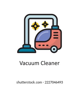 Vacuum Cleaner Vector Filled Outline Icon Design illustration. Housekeeping Symbol on White background EPS 10 File