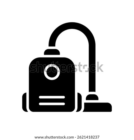 Vacuum Cleaner Vector for Hotel Housekeeping and Cleaning Service. Cleaning equipment illustration for room maintenance. Glyph Icon
