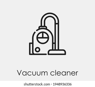 Vacuum cleaner vector icon. Editable stroke. Symbol in Line Art Style for Design, Presentation, Website or Apps Elements, Logo. Pixel vector graphics - Vector
