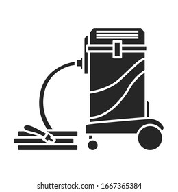 Icono vectorial del filtro de vacío.Icono vectorial negro aislado en la aspiradora de fondo blanco.