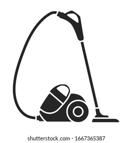 Vacuum cleaner vector icon.Black vector icon isolated on white background vacuum cleaner .