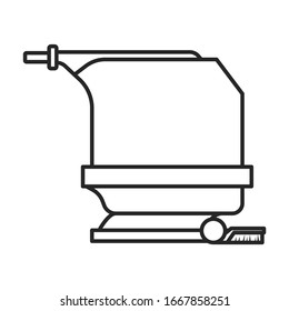 Icono vectorial del filtro de vacío.Icono vector de contorno aislado en la aspiradora de fondo blanco.
