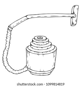 Vacuum cleaner. Vector illustration of a vacuum cleaner. Hand drawn vacuum cleaner.