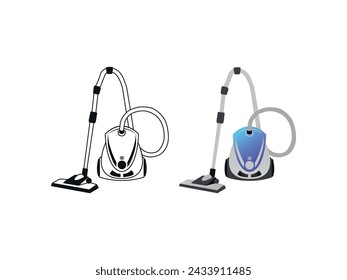 Vacuum Cleaner Vector Illustration. Modern Vacuum Cleaner Vector Graphic. Essential Home Appliance. Efficient Cleaning Solution. Detailed Vacuum Cleaner Illustration in Vector Format. Digital Art.