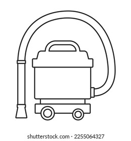 Vektorgrafik-Symbol für Staubsauger. Vektorgrafik Elektrovakuum auf weißem Hintergrund. Einziger Umriss-Illustrationssymbol von reiniger.