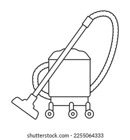 Vacuum cleaner vector outline icon. Vector illustration electric vacuum on white background. Isolated outline illustration icon of cleaner.