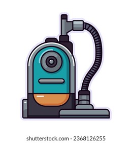 Vacuum Cleaner Vibrant Flat Picture. Perfect for different cards, textile, web sites, apps 