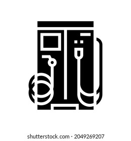 vacuum cleaner and water for wash car station equipment glyph icon vector. vacuum cleaner and water for wash car station equipment sign. isolated contour symbol black illustration
