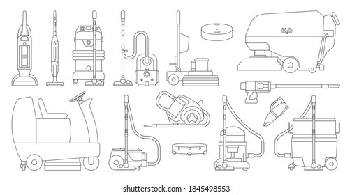 Vacuum cleaners realistic set icon. Vector illustration cleaning on white background. Vector realistic set icon vacuum cleaners .