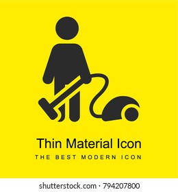 Vacuum cleaning bright yellow material minimal icon or logo design