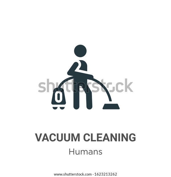 Vacuum cleaning glyph icon\
vector on white background. Flat vector vacuum cleaning icon symbol\
sign from modern humans collection for mobile concept and web apps\
design.
