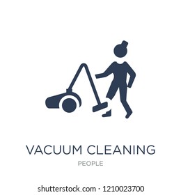 Vacuum cleaning icon. Trendy flat vector Vacuum cleaning icon on white background from People collection, vector illustration can be use for web and mobile, eps10