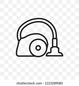 Vacuum cleaning vector linear icon isolated on transparent background, Vacuum cleaning transparency concept can be used for web and mobile