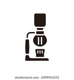 Vacuum coffee maker icon. Flat silhouette version.