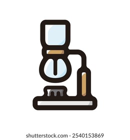 Vacuum coffee maker outline icon for graphic design, apps and websites