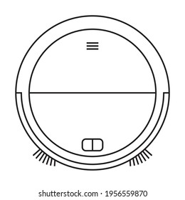 Vacuum electric vacuum cleaner without hose, cordless robot vacuum cleaner. Black and white icon. Vector Illustration. EPS10