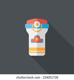 Vacuum flask flat icon with long shadow,eps10, hot water bottle