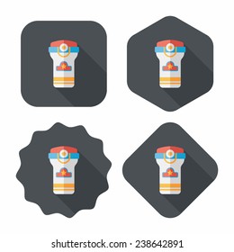 Vacuum flask flat icon with long shadow, eps10, hot water bottle