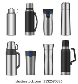 Vacuum Flask Realistic Set 