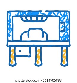 vacuum forming of plastic doodle icon sketch vector. vacuum forming of plastic sign. isolated symbol illustration