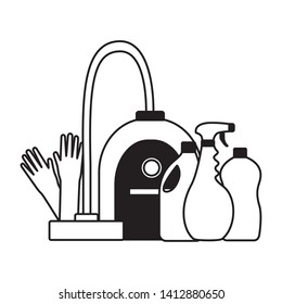 vacuum gloves products spring cleaning tools vector illustration