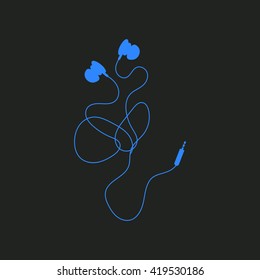 Vacuum headphones.Vector icon.
