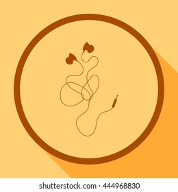 Vacuum headphones.Vector icon.