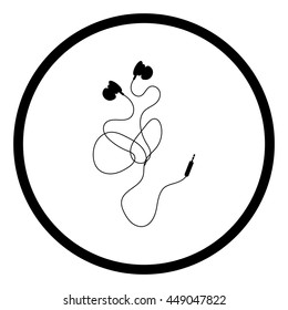 Vacuum headphones.Vector icon.