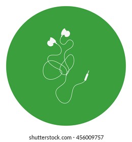Vacuum headphones.Vector icon.