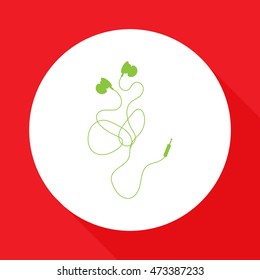 Vacuum headphones.Vector icon.