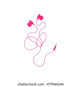 Vacuum headphones.Vector icon.